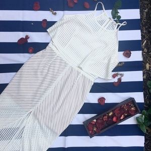 Elegant Striped White Dress